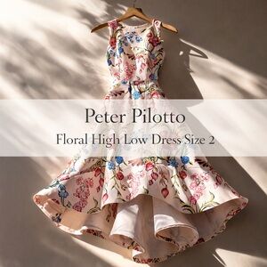 Peter Pilotto Floral High-Low Midi Dress Size 2 IT 38 Sleeveless